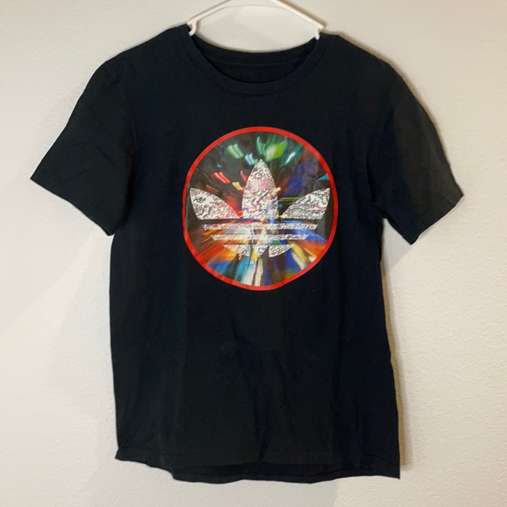 Adidas Black Tee with Colored Logo